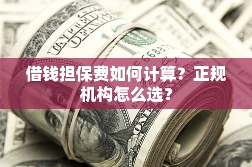 武汉借钱担保费如何计算？正规机构怎么选？