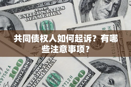 武汉共同债权人如何起诉？有哪些注意事项？
